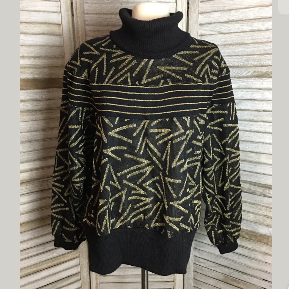 80’s Vtg Gold Acrylic Sweater Sz 10